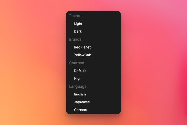 Themes dropdown